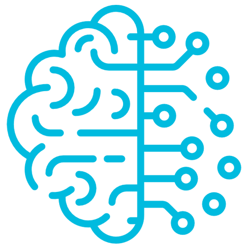 Brain and circuit icon representing artificial intelligence and machine learning.
